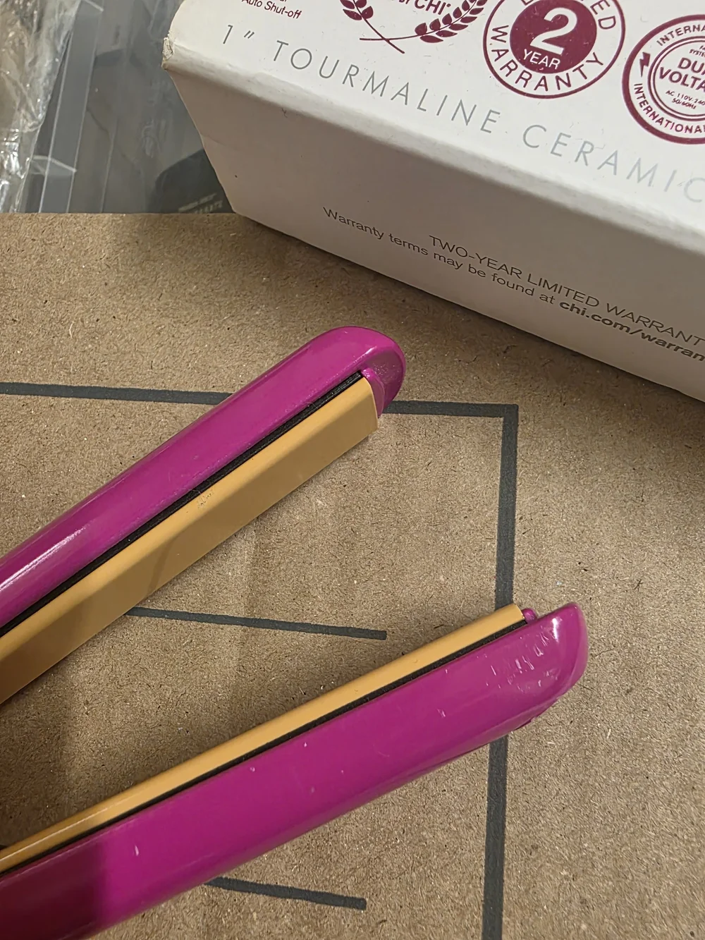 Ulta Beauty Ceramic Travel Flat Iron in Bright Pink with Gold Plates